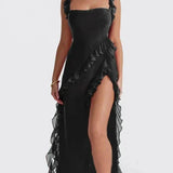 Lara - Vestido largo estilizado con abertura
