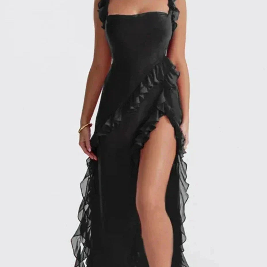 Lara - Vestido largo estilizado con abertura