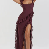 Lara - Vestido largo estilizado con abertura