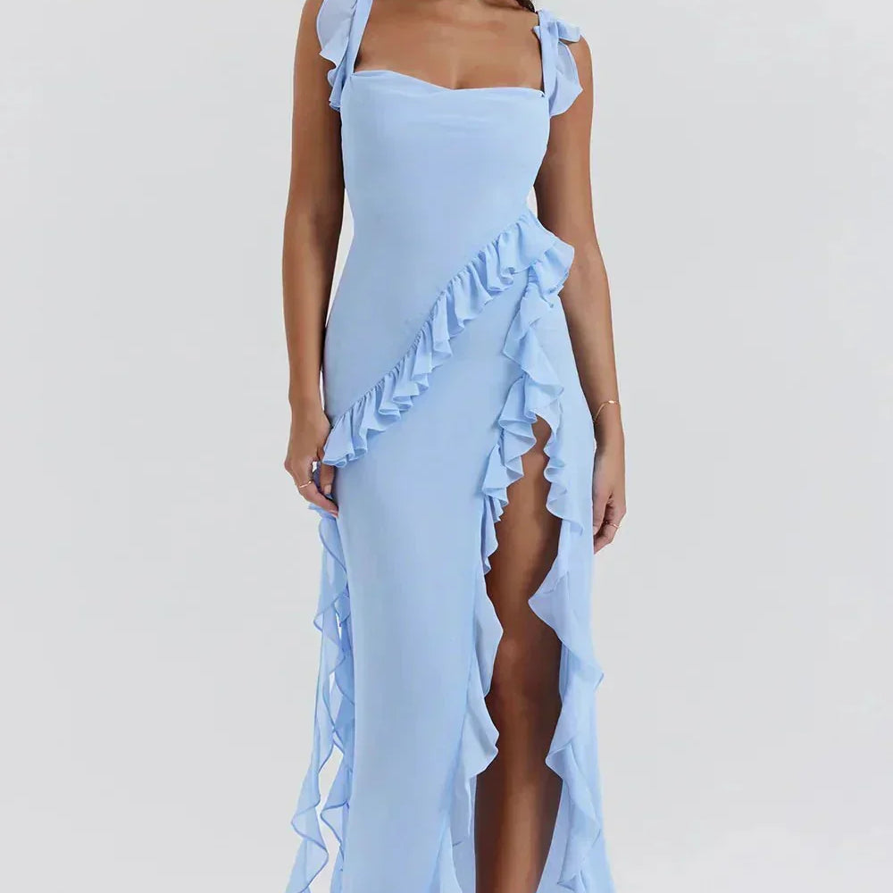Lara - Vestido largo estilizado con abertura