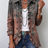 Odette | Chaqueta texturizada, en capas, con volantes