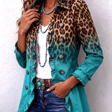 Chantal | Blazer con Degradado y Patrón de Leopardo con Encajes