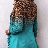 Chantal | Blazer con Degradado y Patrón de Leopardo con Encajes
