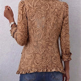Katell | Chaleco Vintage con Patrón Floral y Encajes