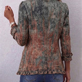 Odette | Chaqueta texturizada, en capas, con volantes