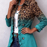 Chantal | Blazer con Degradado y Patrón de Leopardo con Encajes