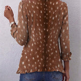 Simone | Chaqueta con Estampado de Patrón y Volantes