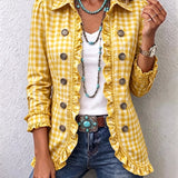 Delphine | Abrigo Vichy con Encajes