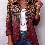 Chantal | Blazer con Degradado y Patrón de Leopardo con Encajes