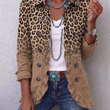 Adrienne | Chaqueta con Gradiente de Leopardo y Volantes