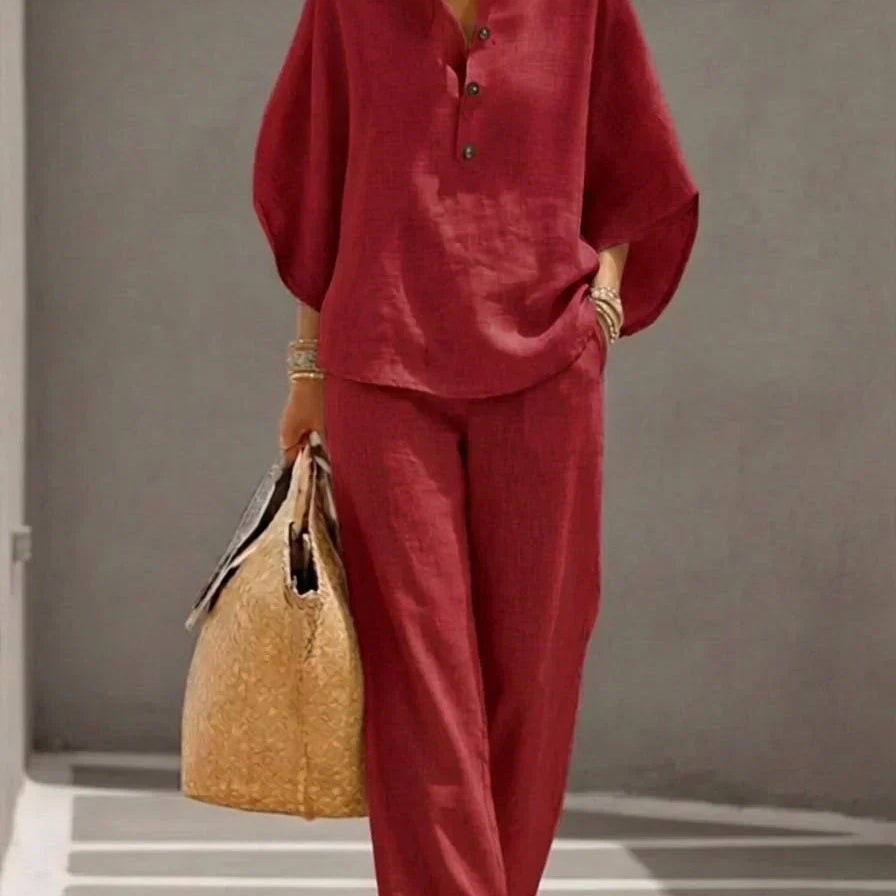 Sophie | Conjunto de lana con vestido amplio y pantalones anchos