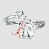 Hundeumarmung - Ring (Rosa)