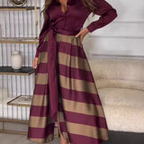 Yvonne | Vestido largo a rayas