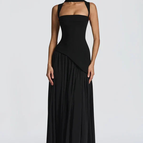 ZAFIRA | Langes Kleid mit lackiertem Effekt