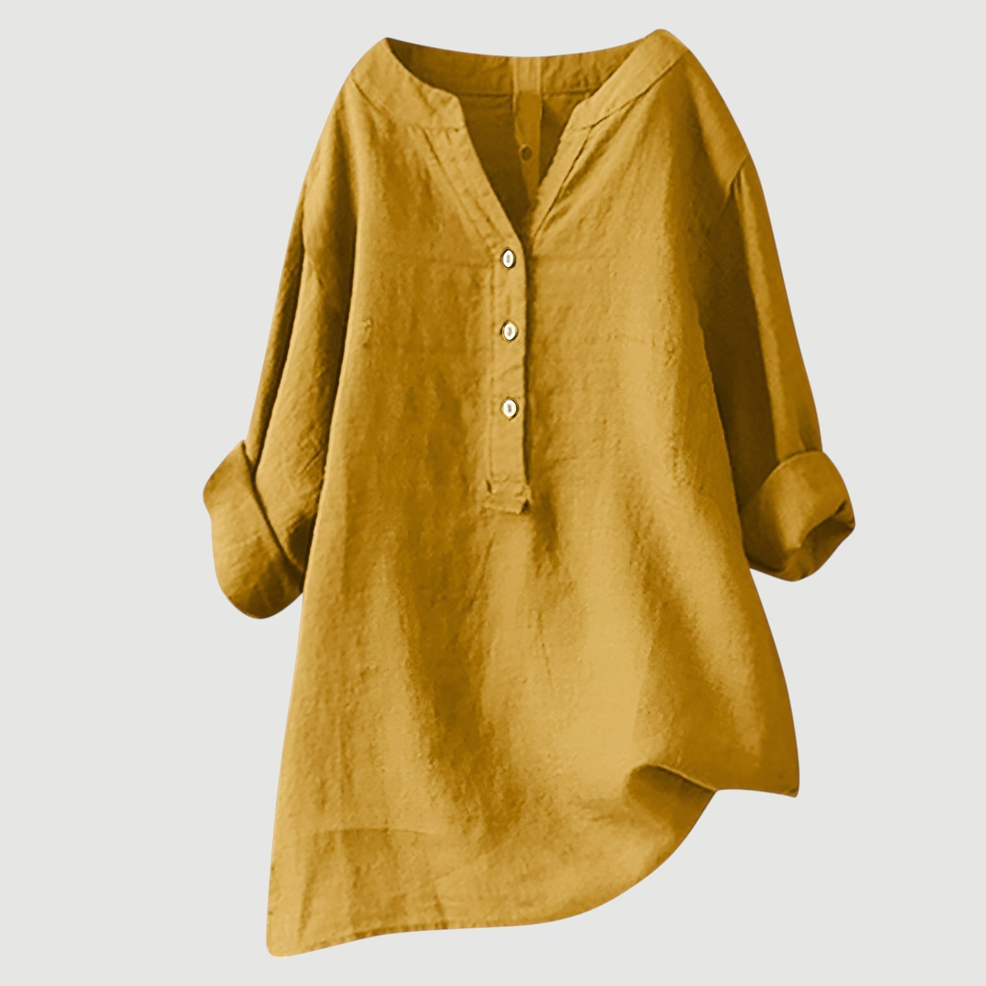 Zlata - Blusa ligera y cómoda con cierre de botones