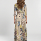Caroline | Maxikleid mit Blumenmuster und Dreiviertelärmeln