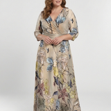 Caroline | Maxikleid mit Blumenmuster und Dreiviertelärmeln