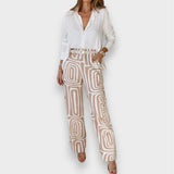 Aurora | Set eleganter Hosen mit Bluse und Gürtel