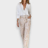 Aurora | Set eleganter Hosen mit Bluse und Gürtel