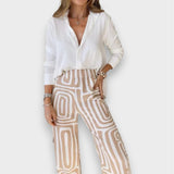 Aurora | Set eleganter Hosen mit Bluse und Gürtel