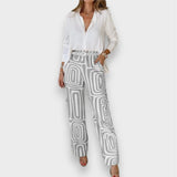 Aurora | Set eleganter Hosen mit Bluse und Gürtel