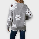 Aline | Suéter Elegante con Escote en V y Estampado Floral