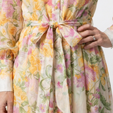 Delphine | Maxikleid mit langen Ärmeln und Blumen