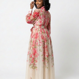Delphine | Maxikleid mit langen Ärmeln und Blumen