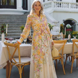 Delphine | Maxikleid mit langen Ärmeln und Blumen