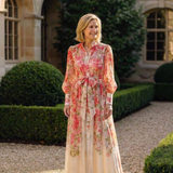 Delphine | Maxikleid mit langen Ärmeln und Blumen