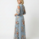 Laure | Maxikleid mit floralem Wickeldesign