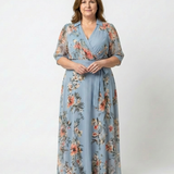 Laure | Maxikleid mit floralem Wickeldesign
