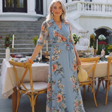 Laure | Maxikleid mit floralem Wickeldesign