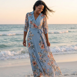 Laure | Maxikleid mit floralem Wickeldesign