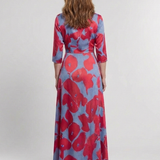 Marie | Maxikleid mit Blumen und Dreiviertelärmeln