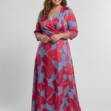 Marie | Maxikleid mit Blumen und Dreiviertelärmeln