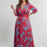 Marie | Maxikleid mit Blumen und Dreiviertelärmeln