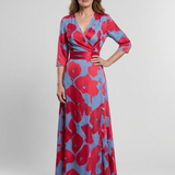 Marie | Maxikleid mit Blumen und Dreiviertelärmeln
