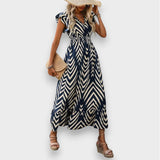 Milena | Vestido con Estampado Total y Cintura Plisada