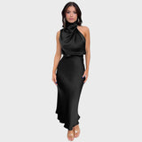 Benthe | Vestido Midi con Diseño Off-the-Shoulder
