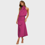 Benthe | Vestido Midi con Diseño Off-the-Shoulder