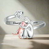 Hundeumarmung - Ring (Rosa)